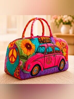 Volkswagen Beetle Retro quilted duffle bag- NWT